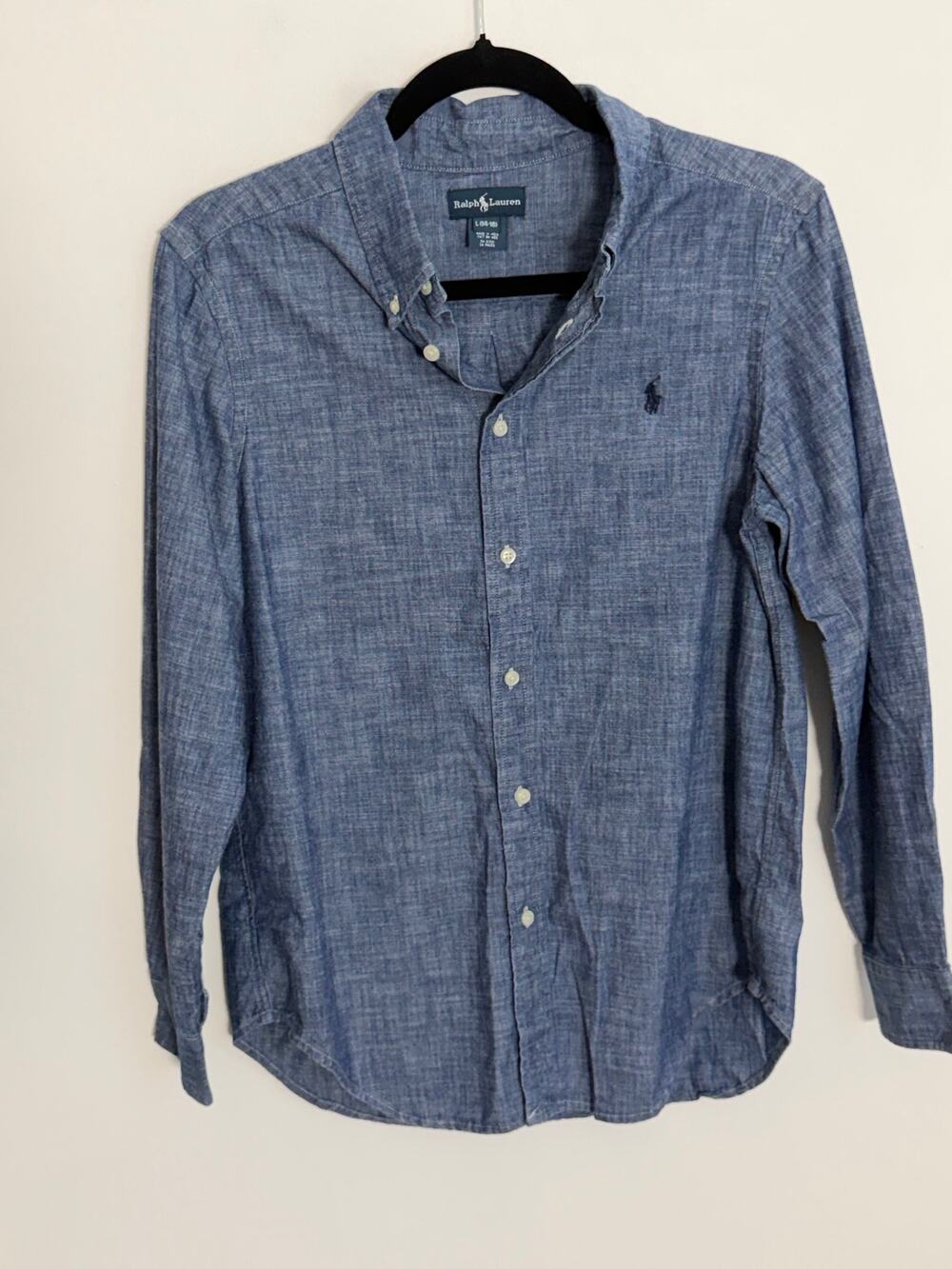 Ralph Lauren Chambray Boys Button down size large 14-16